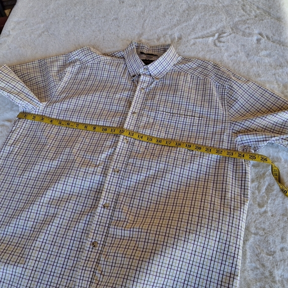 Ariat Pro Series Plaid Brown Tan Button-Down Short Sleeve Shirt Men Size X-Large - Picture 14 of 16